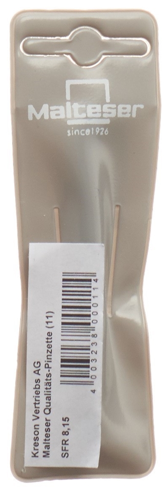 MALTESER Pinzette Nickel schräg 8cm No 11 1 Stk