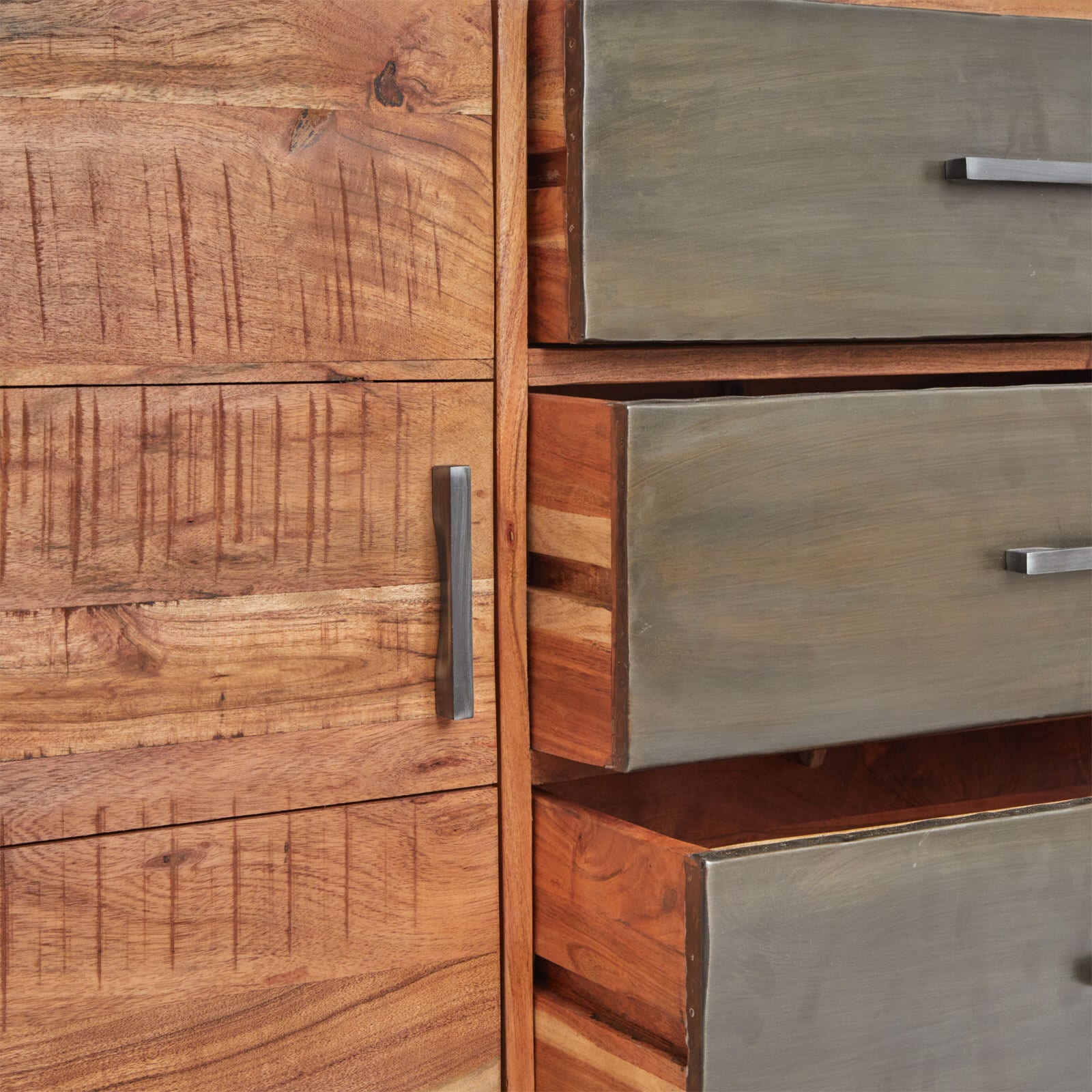 Sideboard JOHNSON 175 x 77 x 40 cm in Braun/Grau