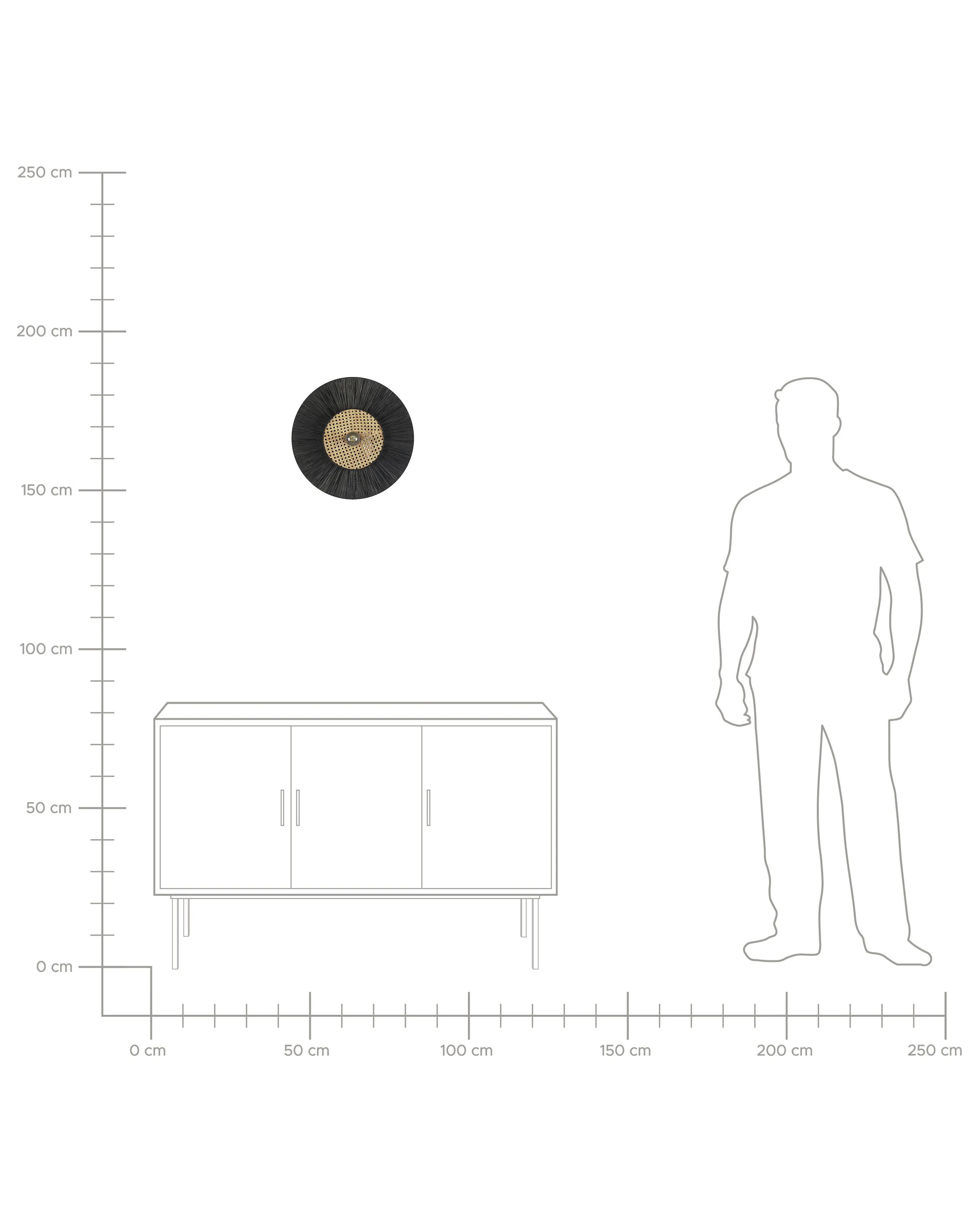 Wandlamp YAAPI Papier Zwart