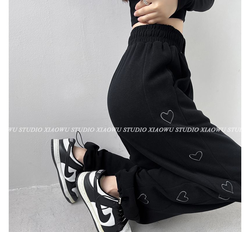 Amyway - Hartgeborduurde joggingbroek