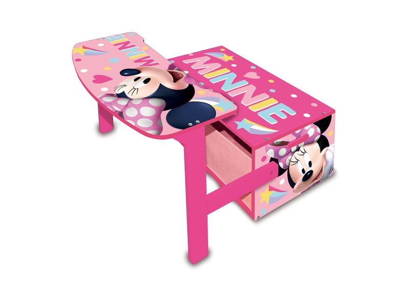Arditex 3-in-1-Spielzeugbank Disney: Minnie Spielzeugkiste und Schreibtisch