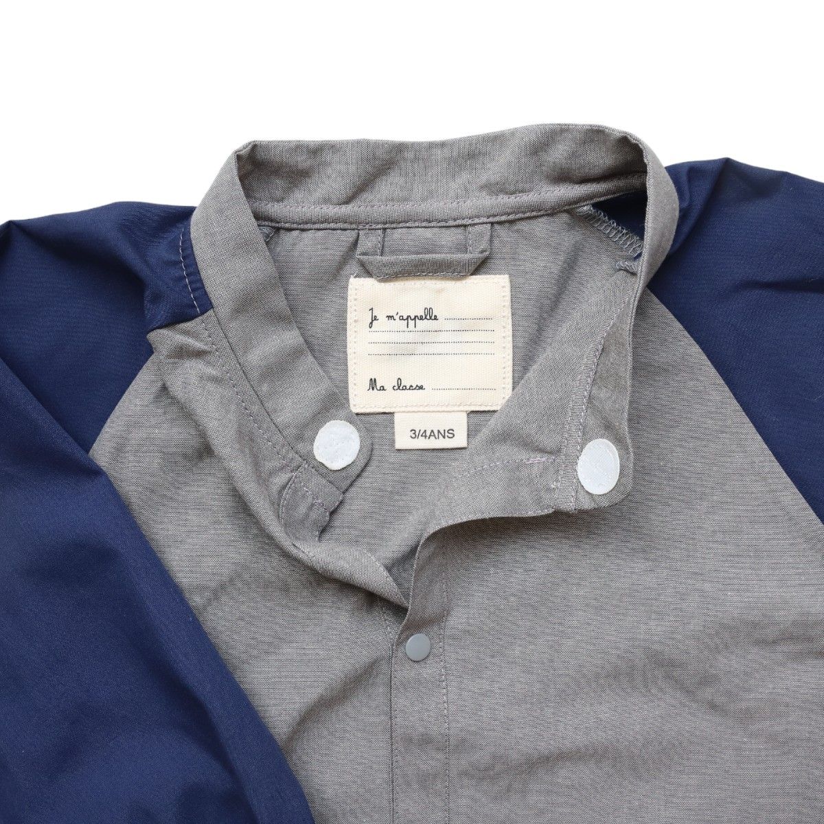 Tablier d'école enfant gris et bleu