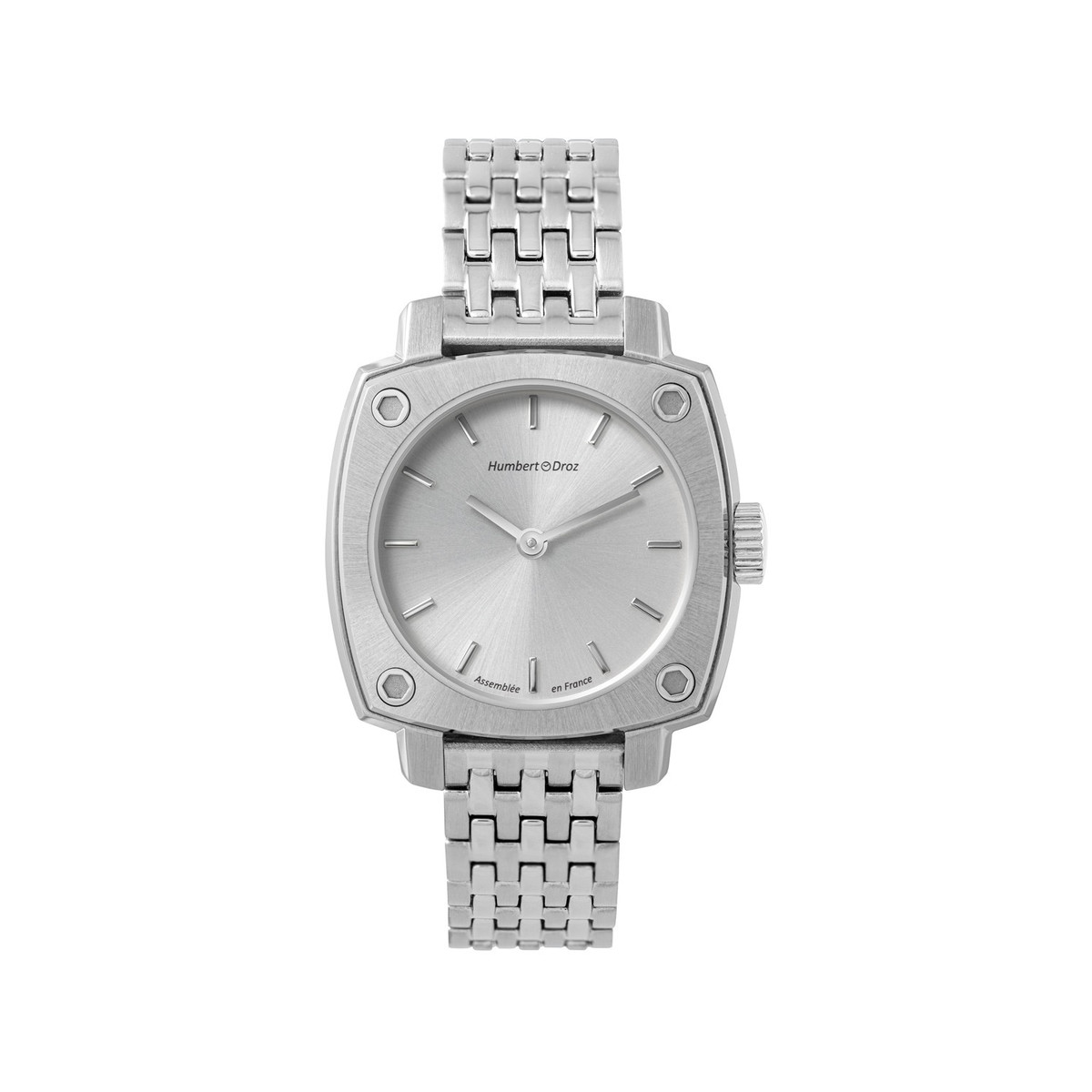 Montre HUMBERT-DROZ hd lou femme mecanique, bracelet acier argent