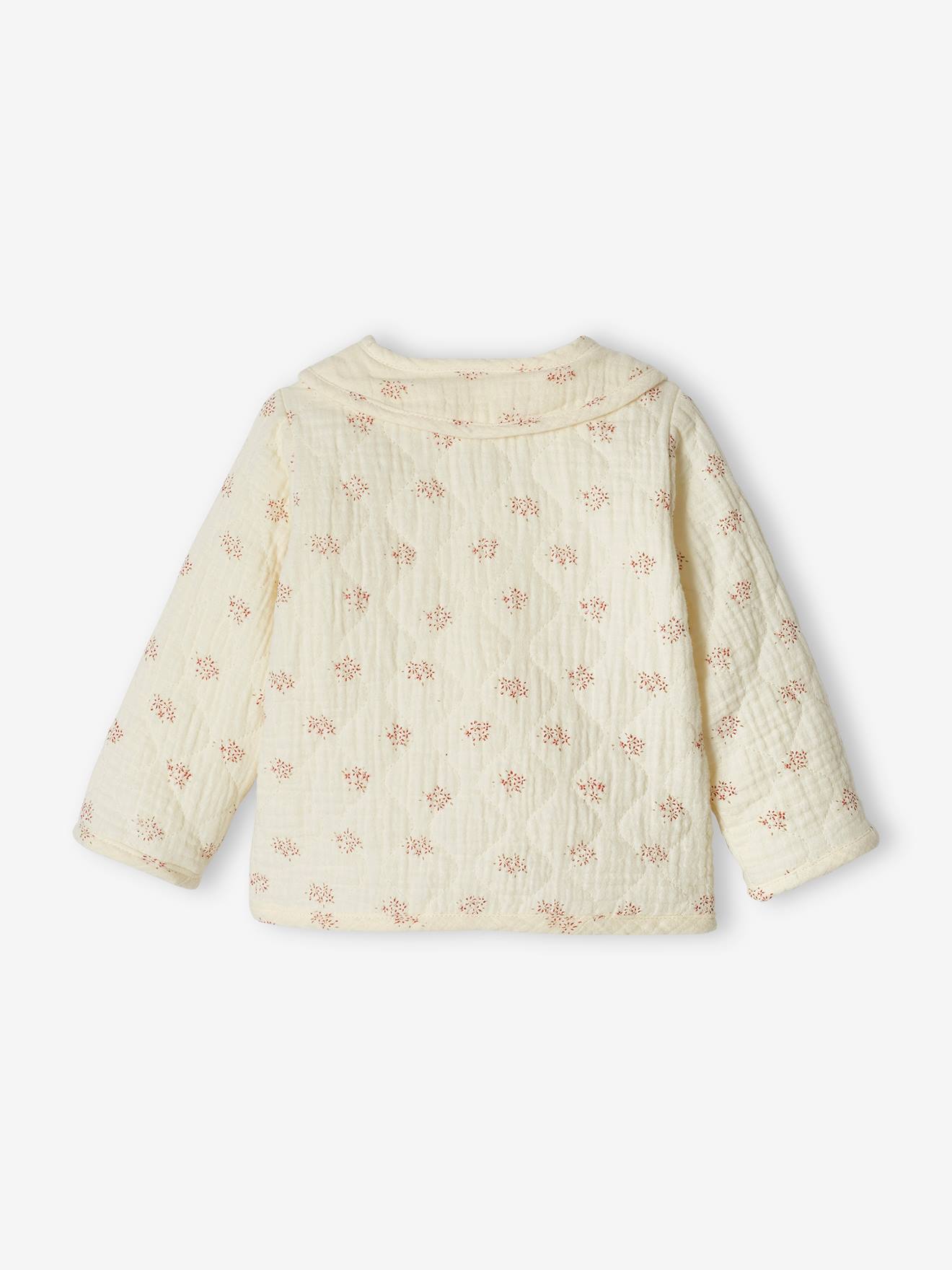 Casaquinho de chiffon de algodão cru para bebê