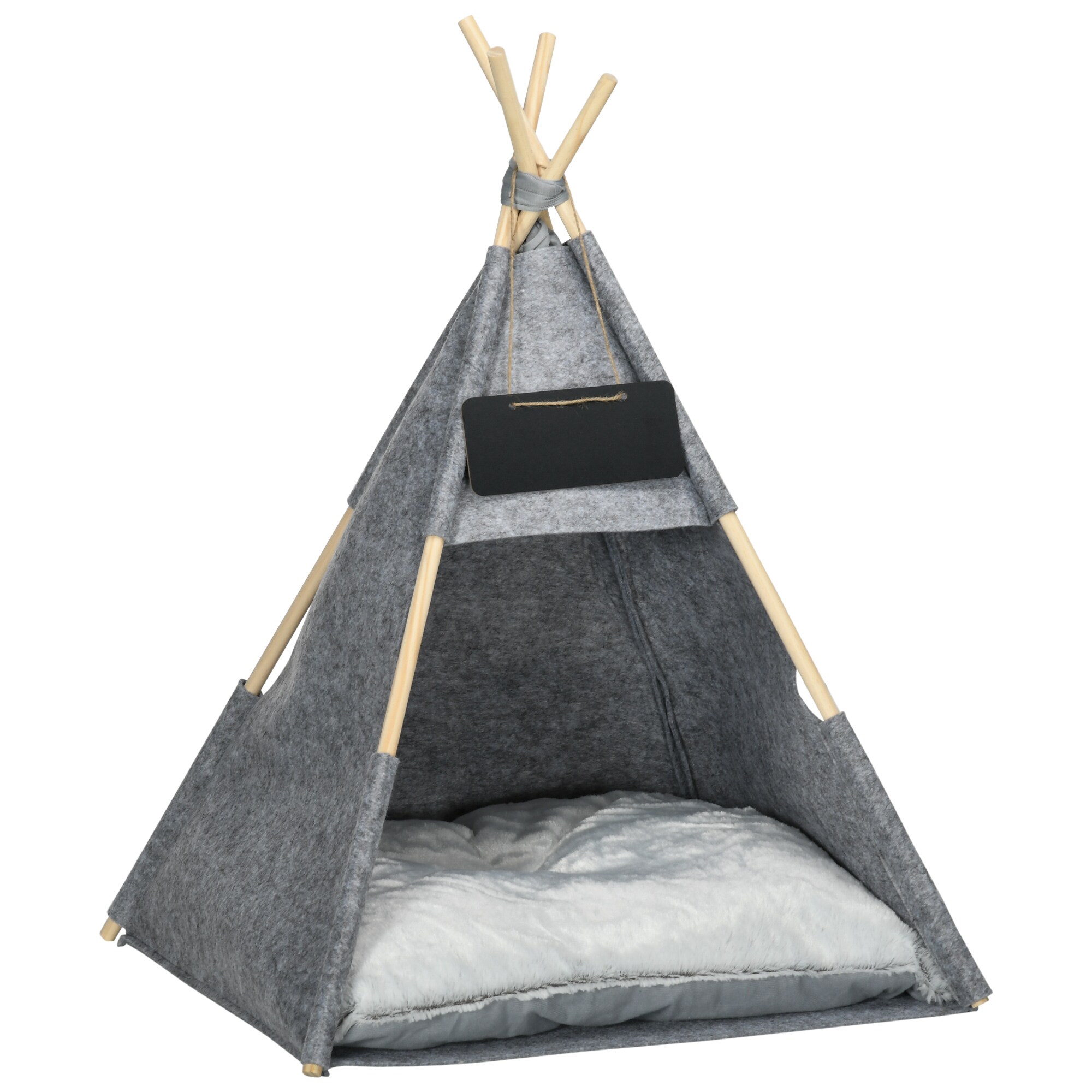 PawHut Katzenhöhle in Tipiform grau 58 x 58 x 80 cm (LxBxH)