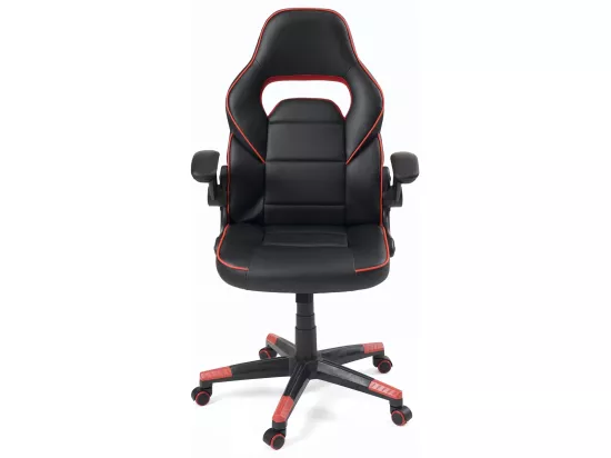 Fauteuil gamer simili cuir basculant pivotant accoudoir rembourré relevables roulettes BAJA