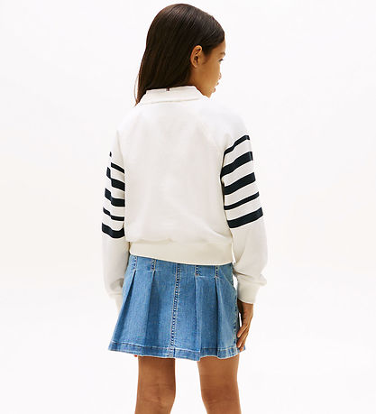 Tommy Hilfiger Sweatshirt - Schriftzug - Dark Nacht Navy Stripe