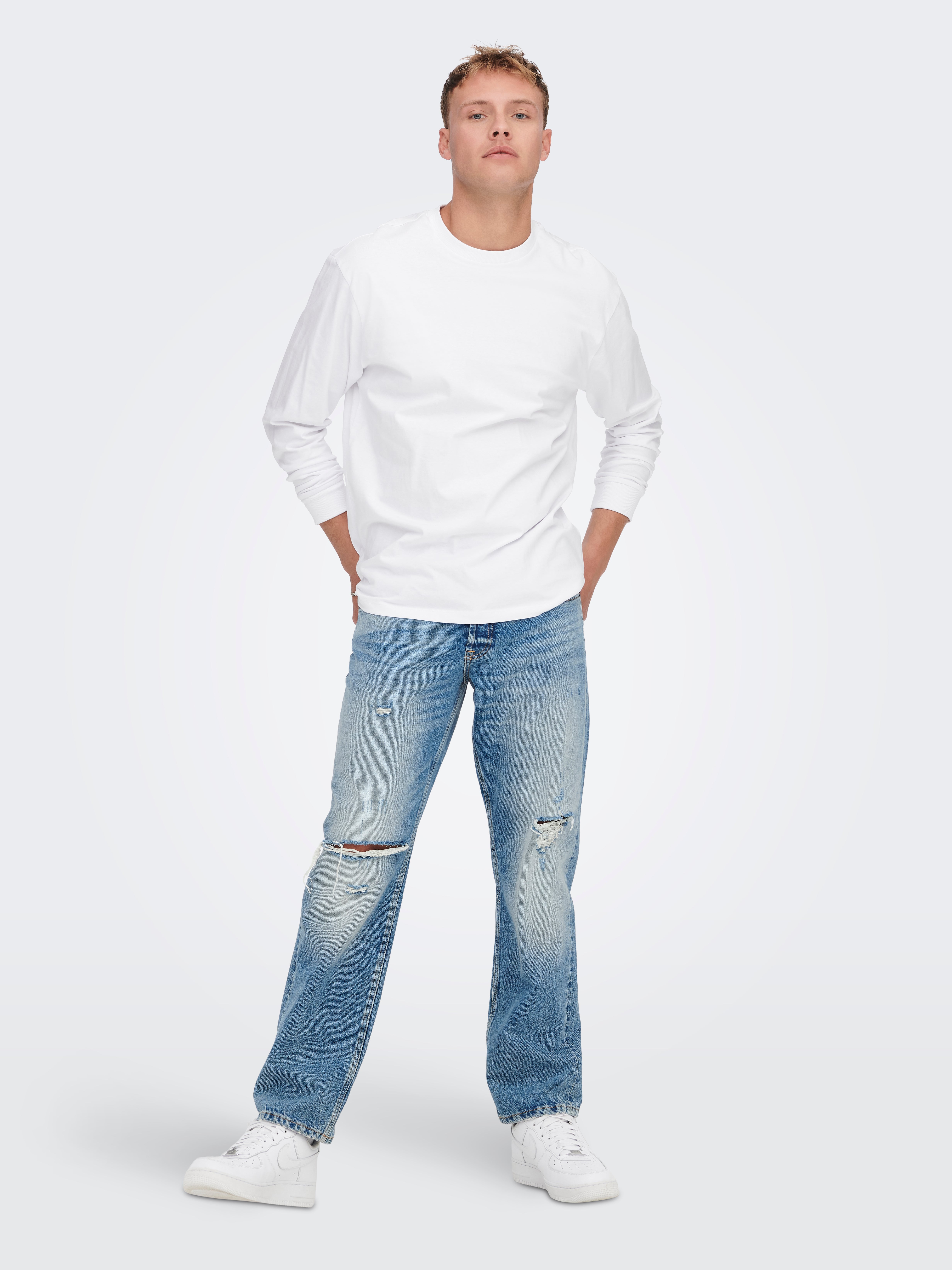 ONSEDGE Mid Rise Gerade geschnitten Jeans Light Blue Denim
