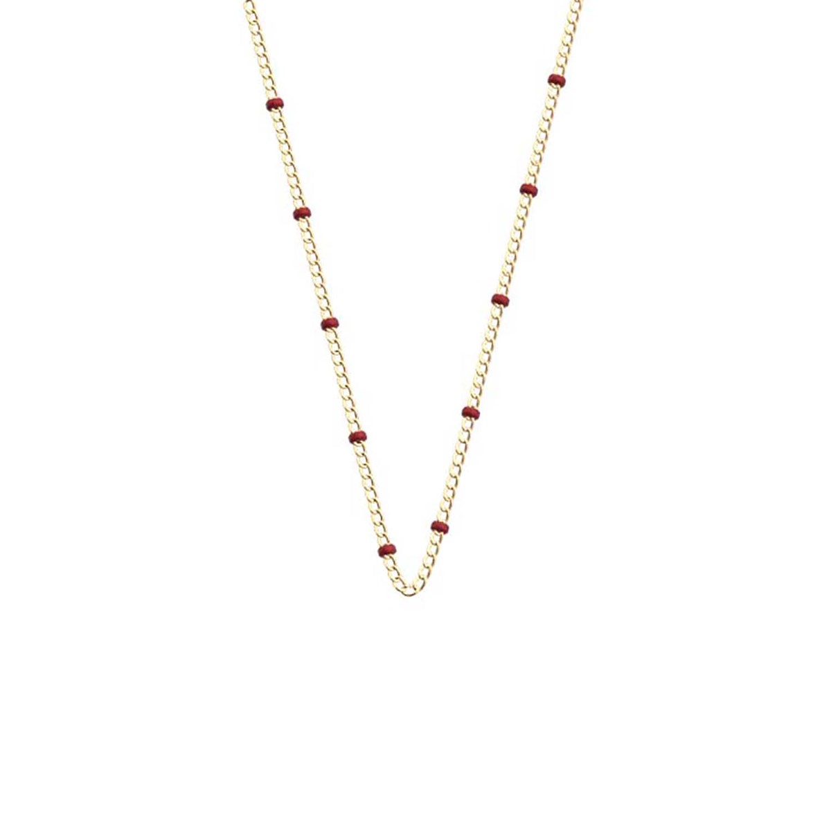 Collier Les Georgettes laiton doré laque bordeauxCollection Les Cadettes