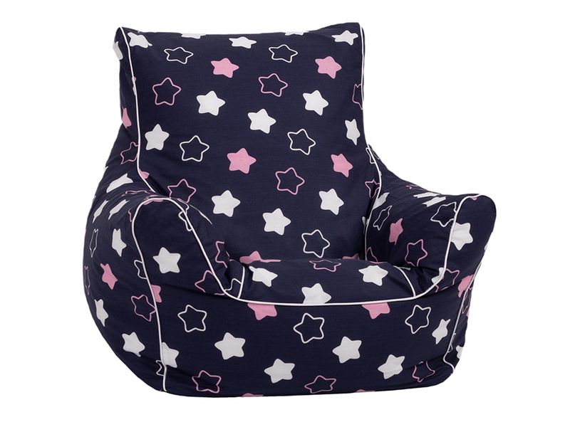 Knorrtoys Kindersitzsack «Star blue pink» Bequemer Sessel für Kinder