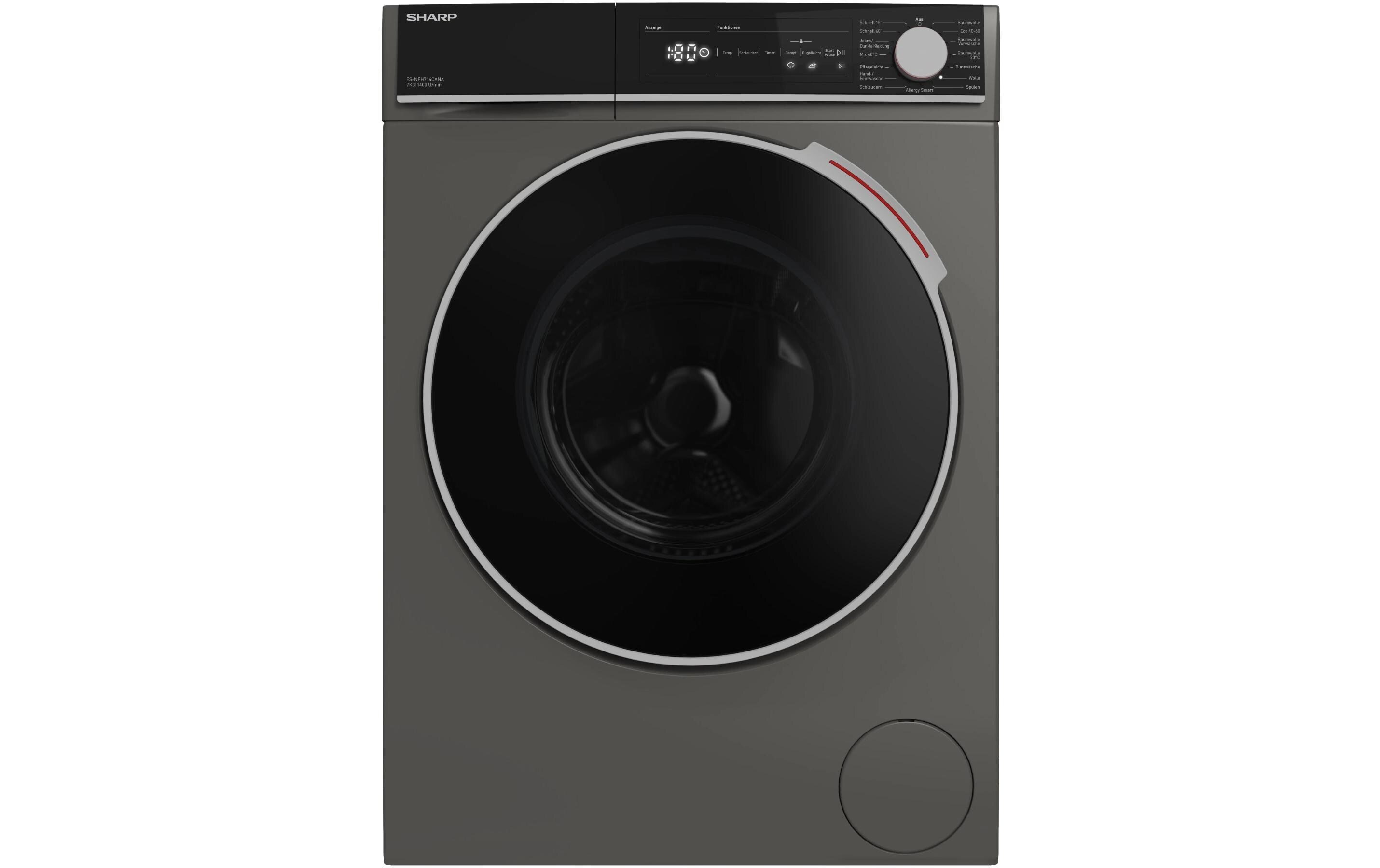 Waschmaschine ES-NFH714CANA-DE Links<br>Frontloader mit 7 kg Ladekapazität