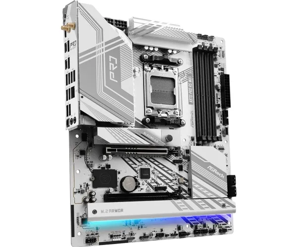 ASRock X870 Pro RS WiFi - Bundkort - ATX - Socket AM5 - AMD X870 Chipset - USB4, USB 3.2 Gen 1, USB-C 3.2 Gen 2x2 - 2.5 Gigabit LAN, Wi-Fi 7, Bluetooth - onboard grafik (CPU påkrævet) - HD Audio (8-kanaler)