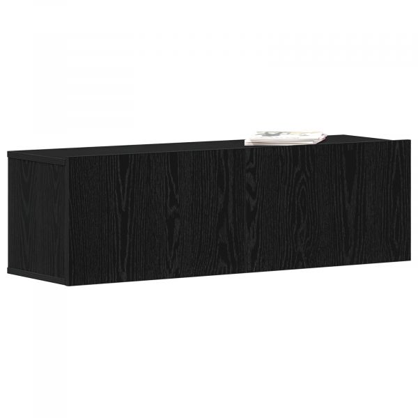 vidaXL Armários de TV Carvalho Preto Madeira Engenharia 100 X 30 X 30,5 cm - 3310723195