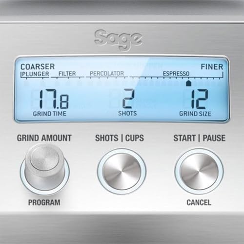 Sage   The Smart Grinder Pro   Moulin à Café à Meule Conique   Programmable, Automatique   Acier Inoxydable Noir : Cuisine et Maison