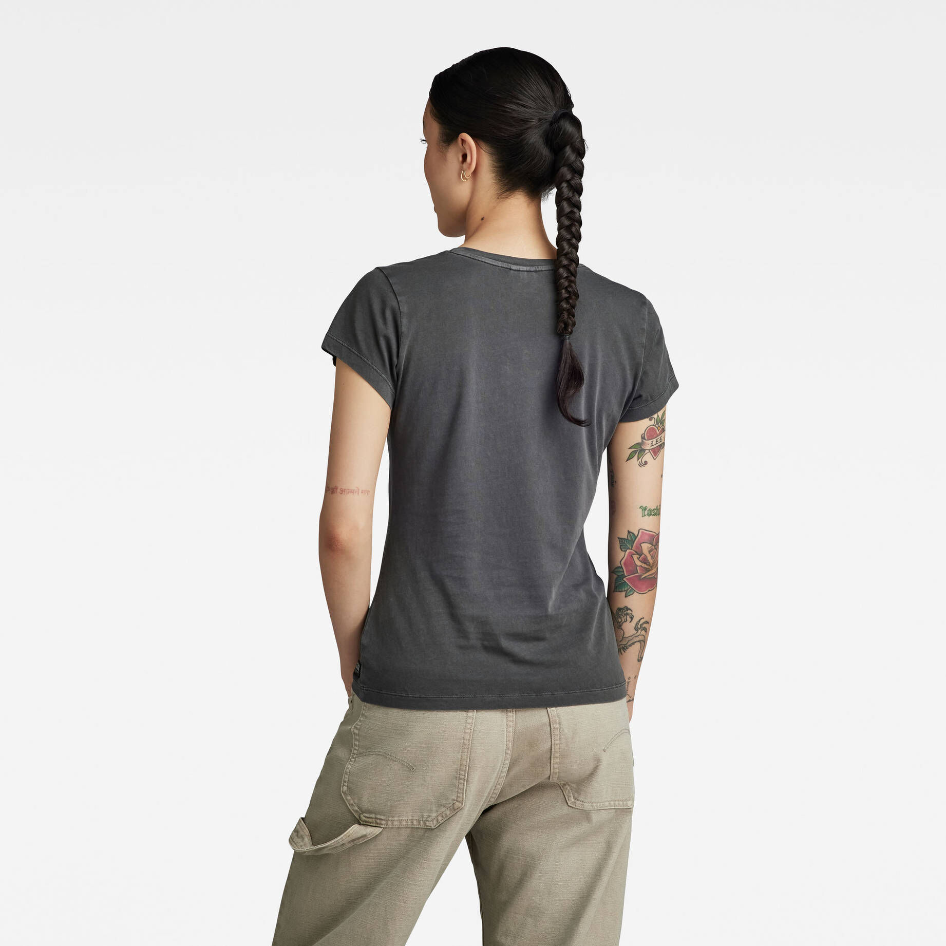 G-Star RAW| Damen T-Shirt OVERDYED EYBEN SLIM V T 2.0