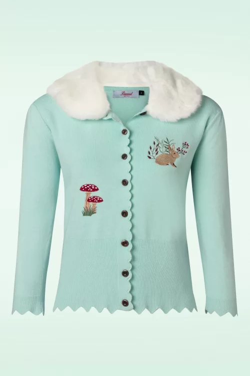 Banned Retro Woodland Hippie Vest in Mint Blauw