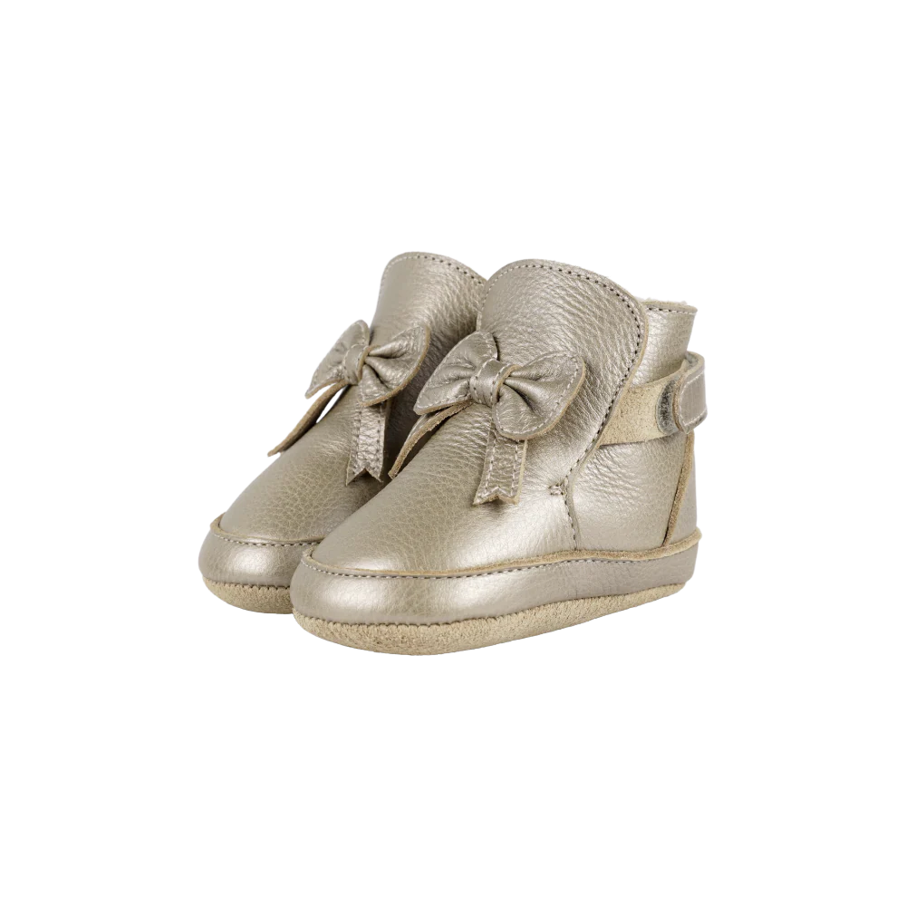 Cubow Booties | Champagne Metallic Leather
