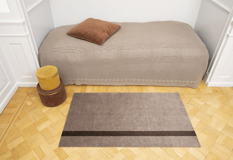 Tica Copenhagen Løber, 67x120 cm, stripe vertical sand/brun Sand/brun