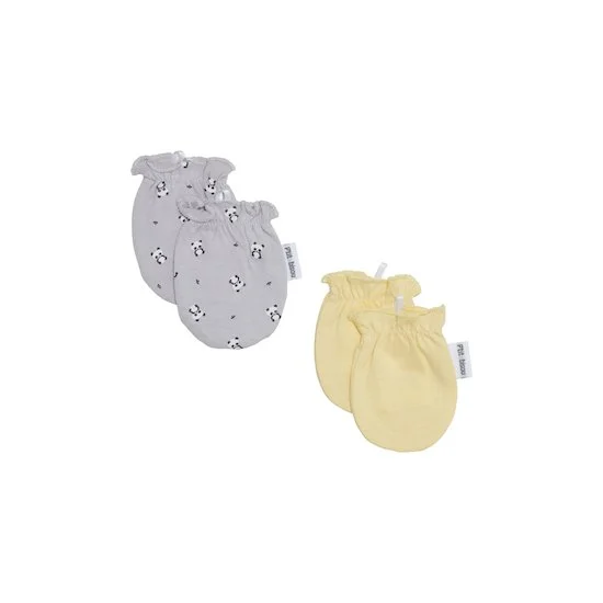 Mes Essentiels Lot 2 Paires de Moufles   Jaune Meringue        de               P'tit bisou