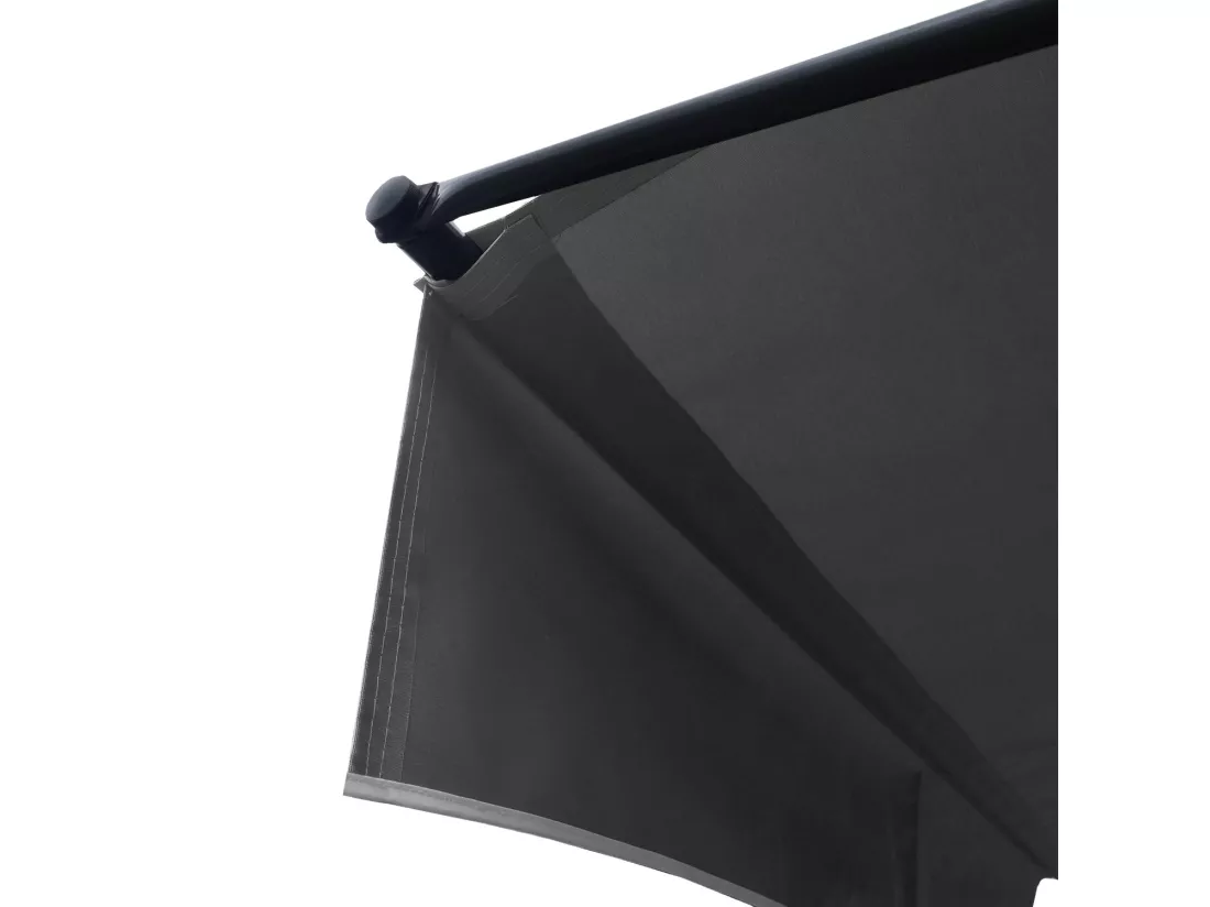 Store banne pour balcon CHENE 3 × 1,2m - Toile anthracite et structure grise - HAPPY GARDEN