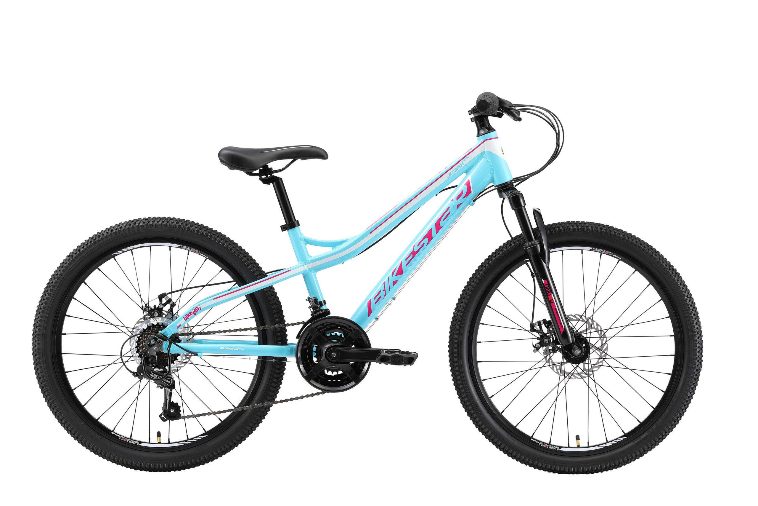 BikeStar hardtail MTB kinderfiets 24 inch turquoise /wit, 21 speed