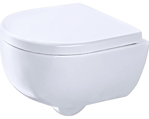 GEBERIT Renova Compact wandclosetset, randloos, glanzend wit met toiletzitting CG04000000