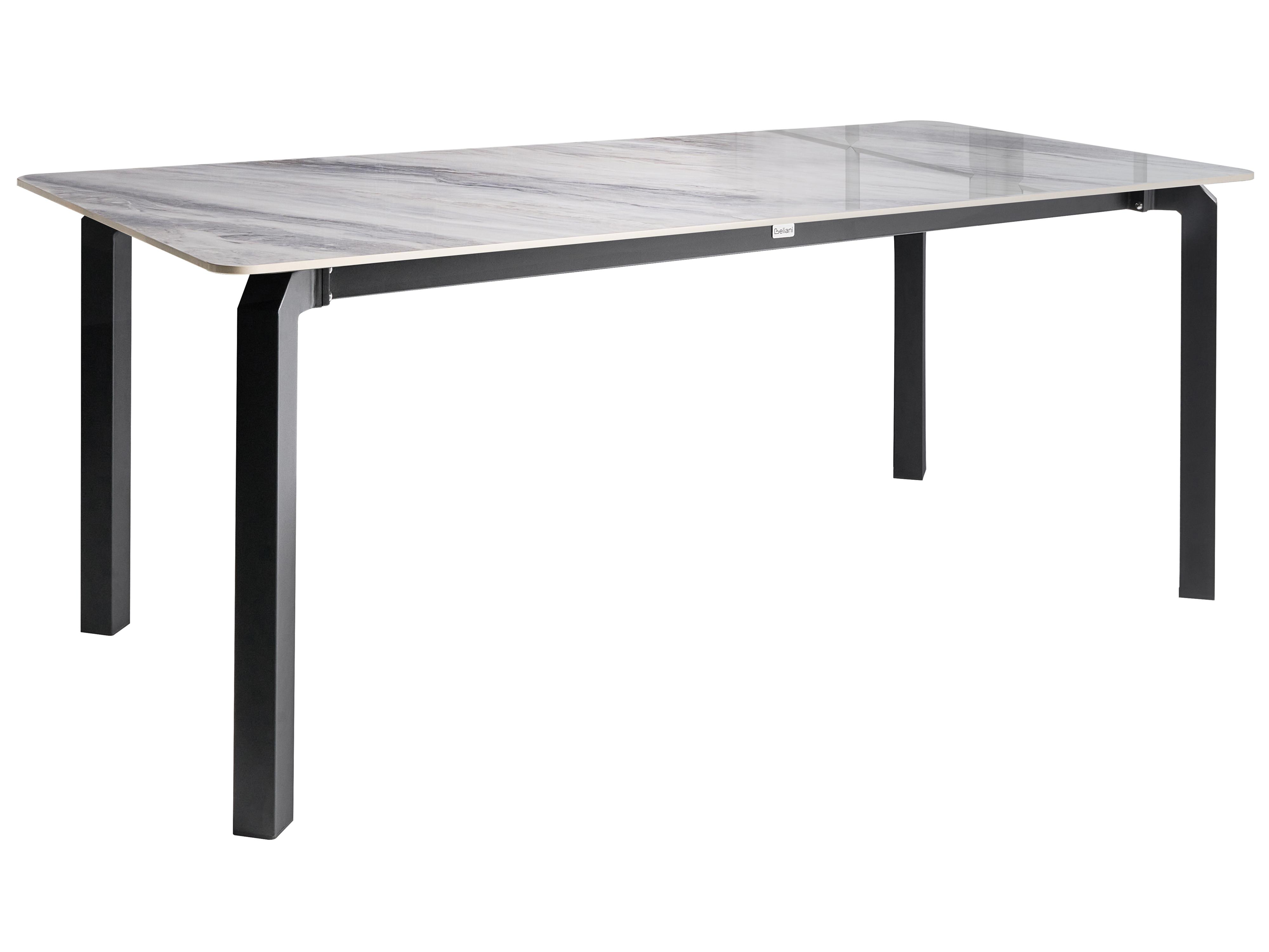 Tuin eettafel FELETTO 180 cm 90 cm Steen Grijs marmer