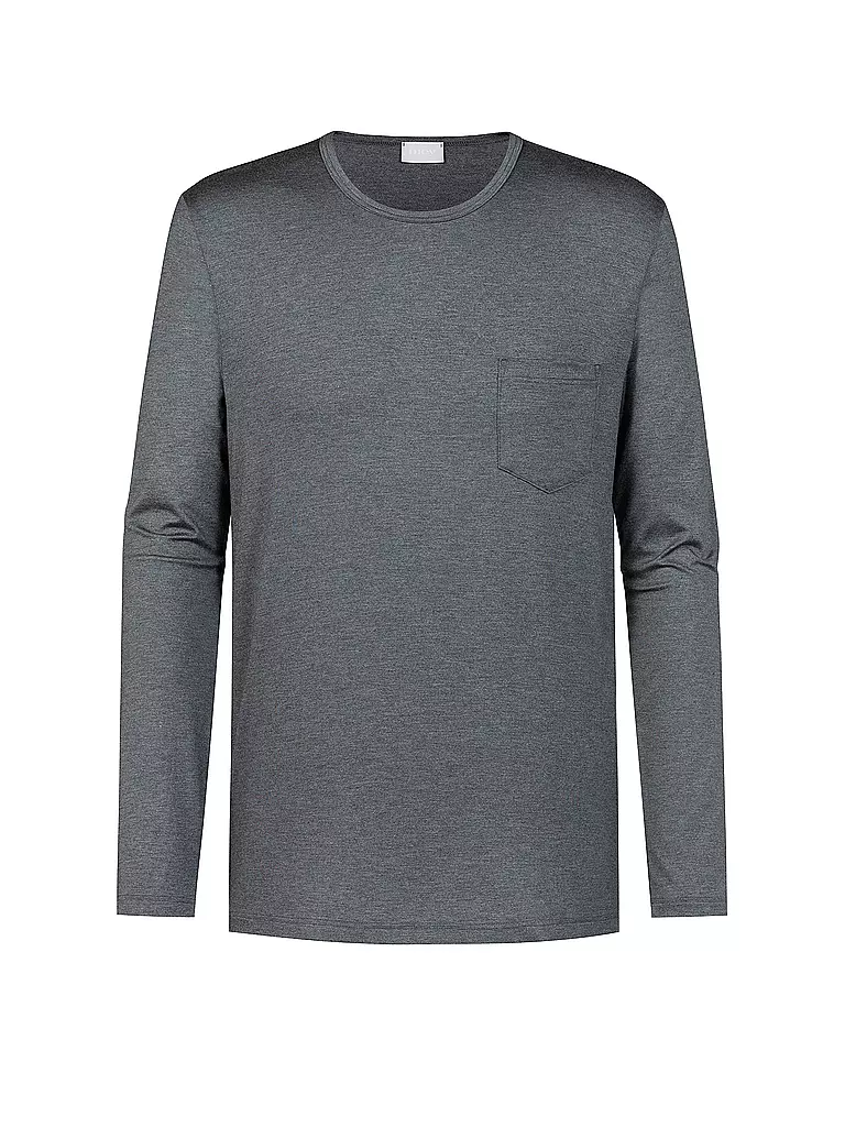 MEY Pyjama Langarmshirt JEFFERSON quartz melange grau