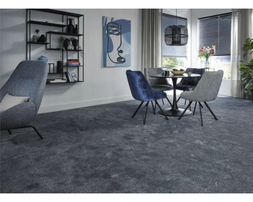 Percy lichtblauw FB82 gekreukt velours tapijt, 400 cm breed (per meter verkocht)