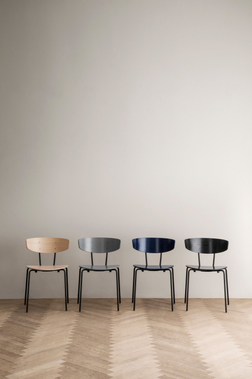 Ferm Living Herman stoel zwart, zwart onderstel