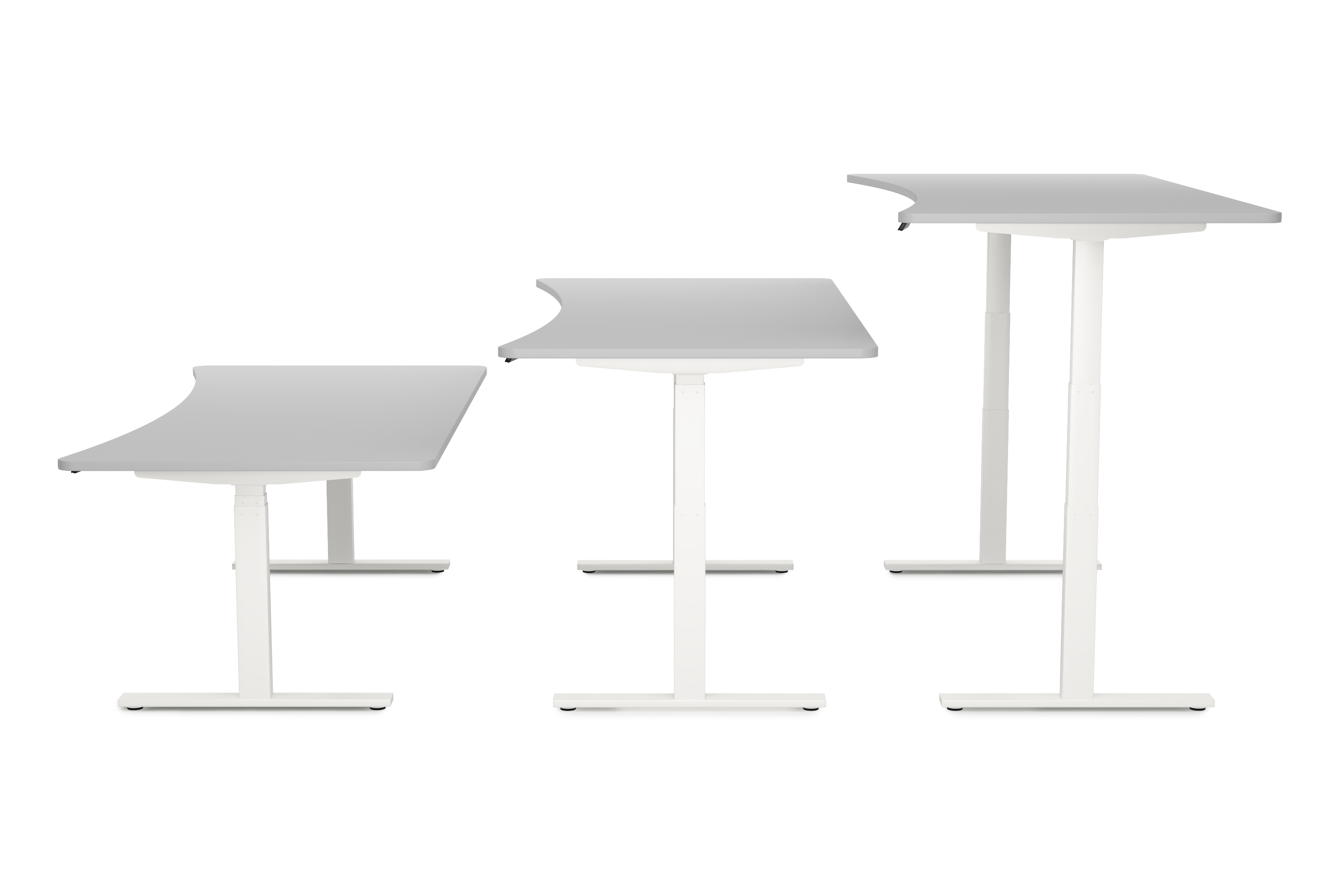 Stehpult elektrisch PREMIUM grau/weiss 200 x 92 cm