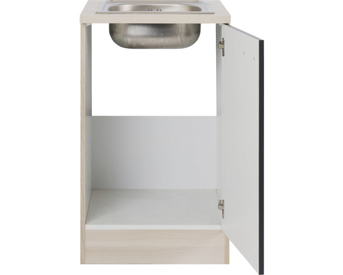 Optifit spoelbakkast inclusief spoelbak Porto220 BxDxH 50x60x84,8 cm antraciet mat gedemonteerd scharnier omkeerbaar (links of rechts te monteren)