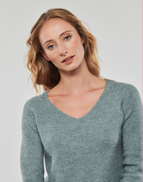 Pieces - PCELLEN LS V-NECK KNIT NOOS BC - Vert