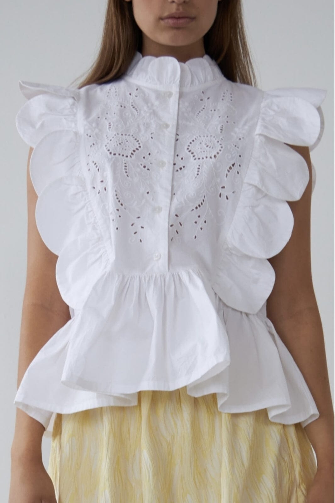Stella Nova Embroidery Anglaise Top 001 white