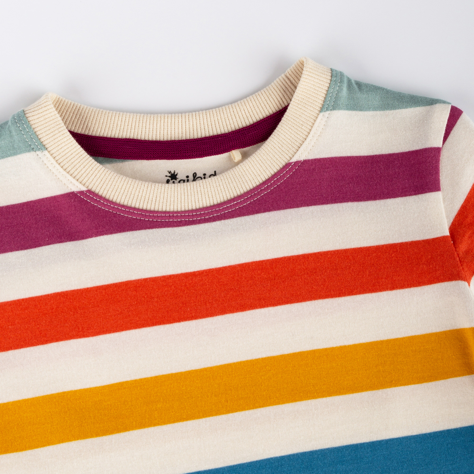 T-Shirt M - WILD CROCODILE STRIPES in ecru/bunt