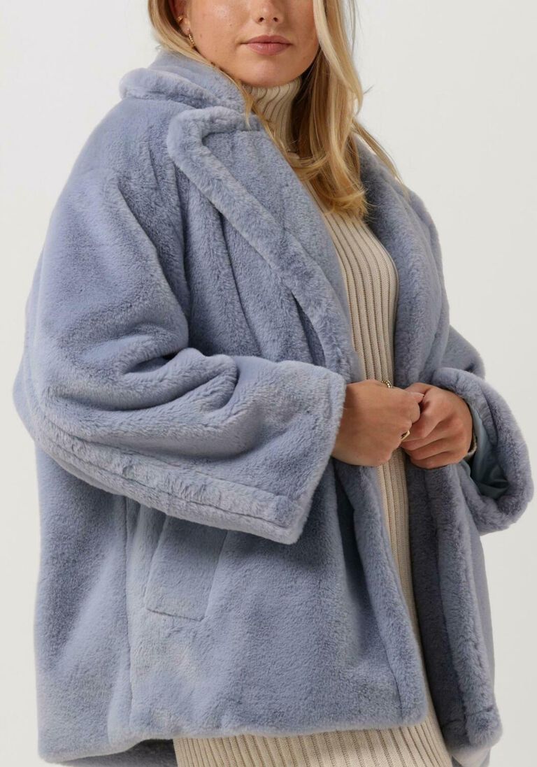NOTRE-V blauwe notre-v faux fur jas fur coat short