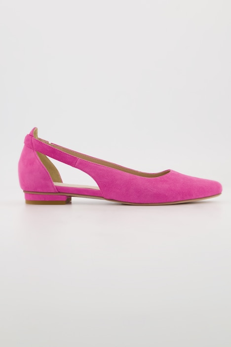 Leder-Ballerinas, Cut-Out, Weite H