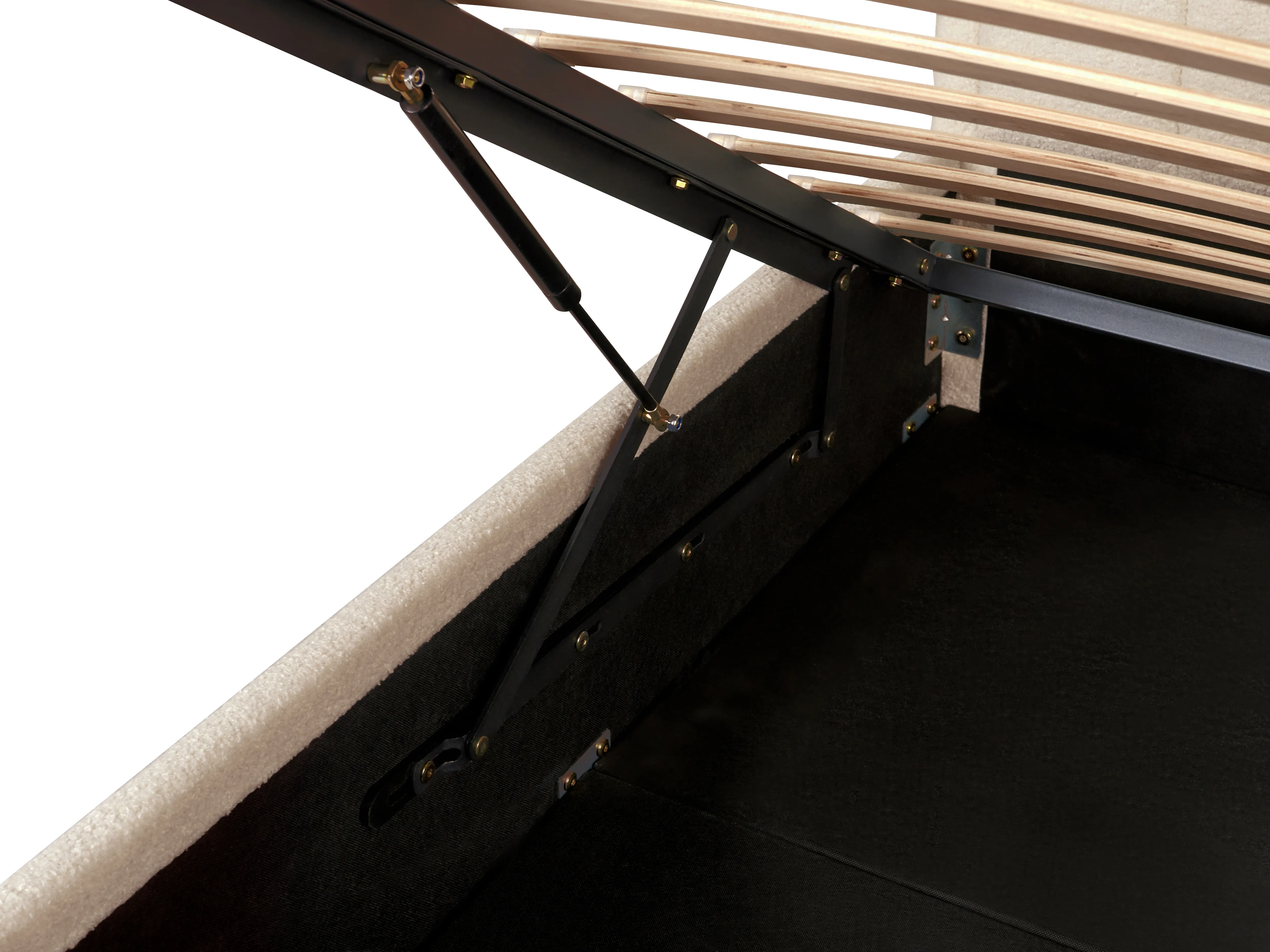 Bed met opbergruimte Bouclé MONTLAUR 140 x 200 cm Beige