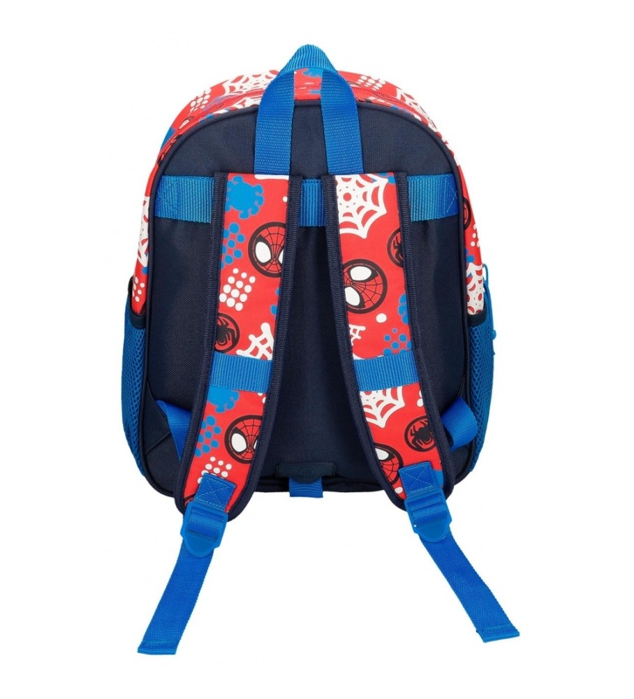 Mochila Joumma Bags Spidey e amigos 33cm adaptável a carro vermelha