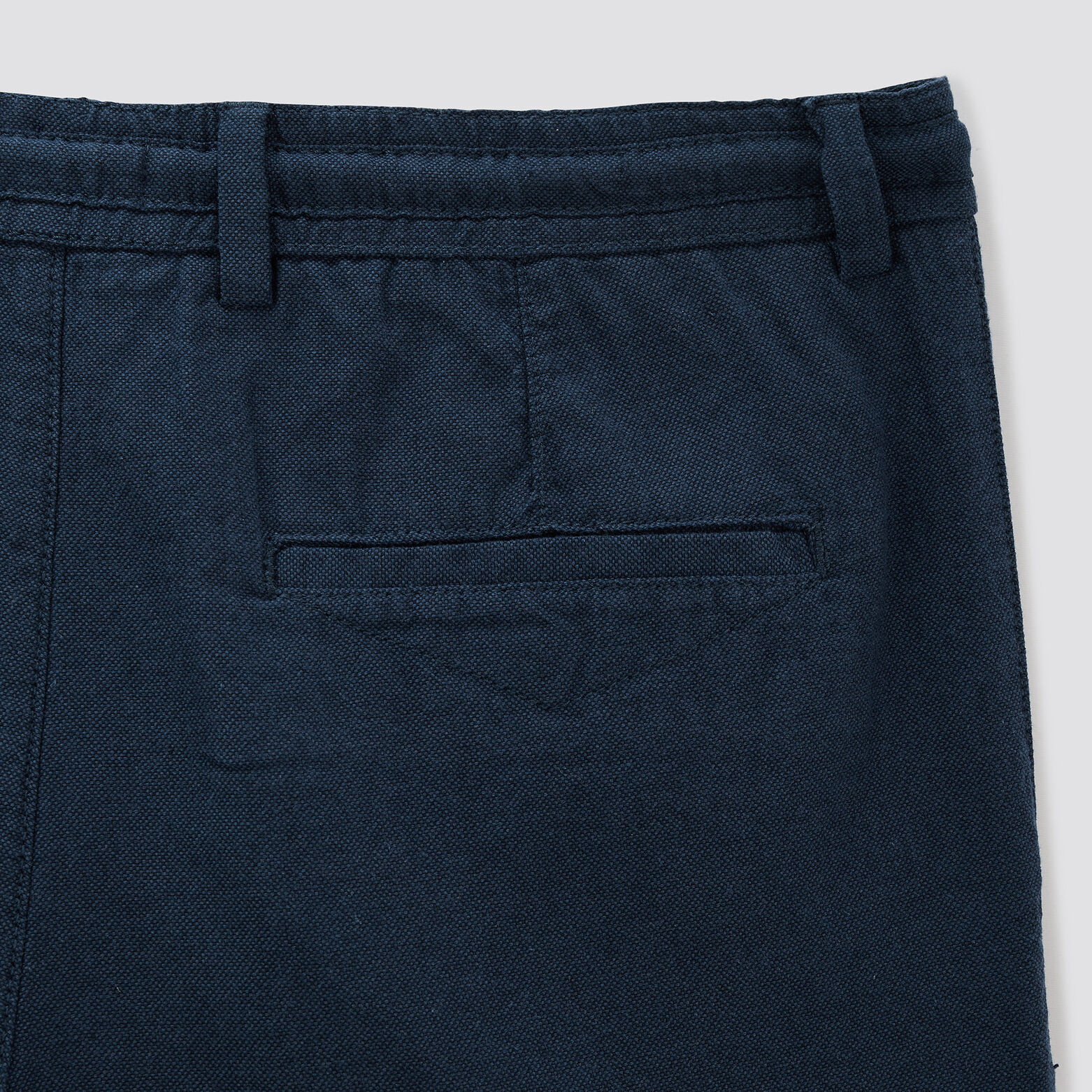 Bermuda uni en coton lin Bleu foncé