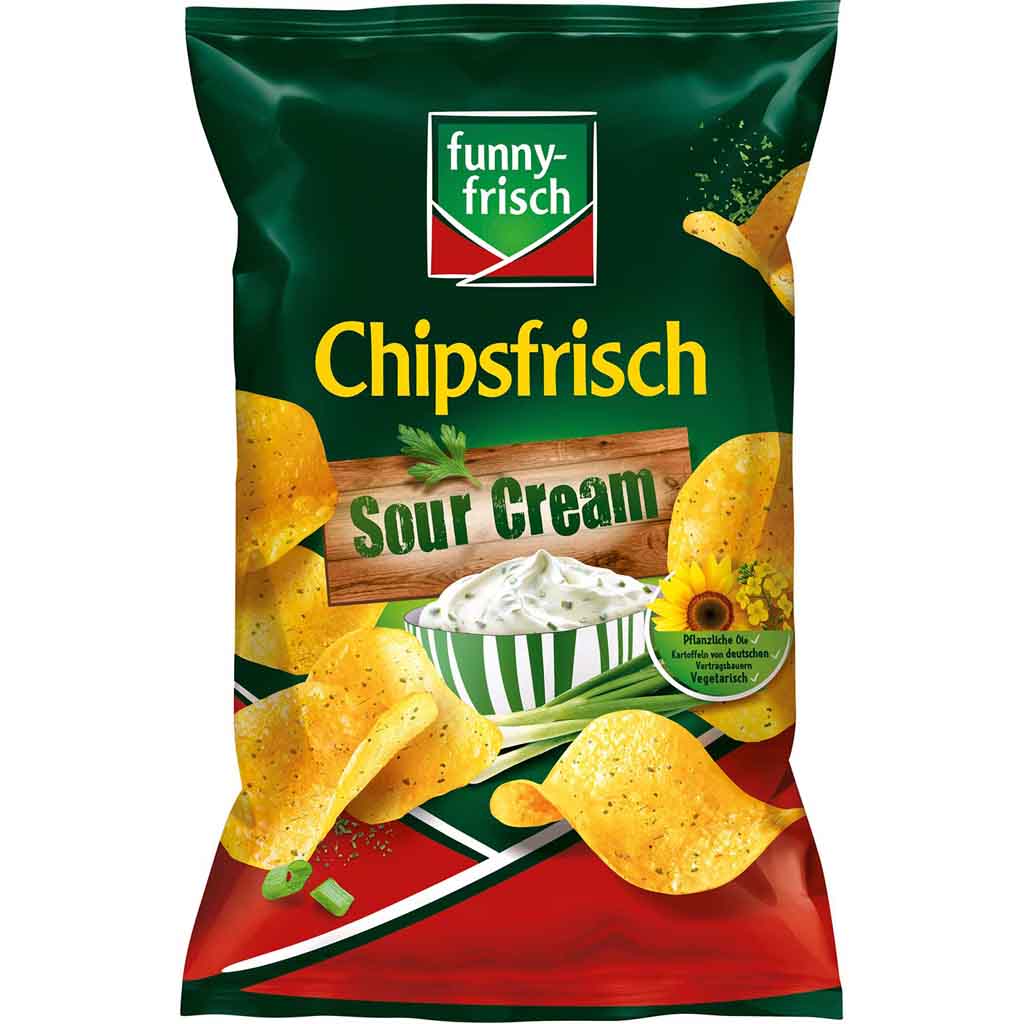 funny frisch Chipsfrisch Sour Cream 150g MHD:10.2.25