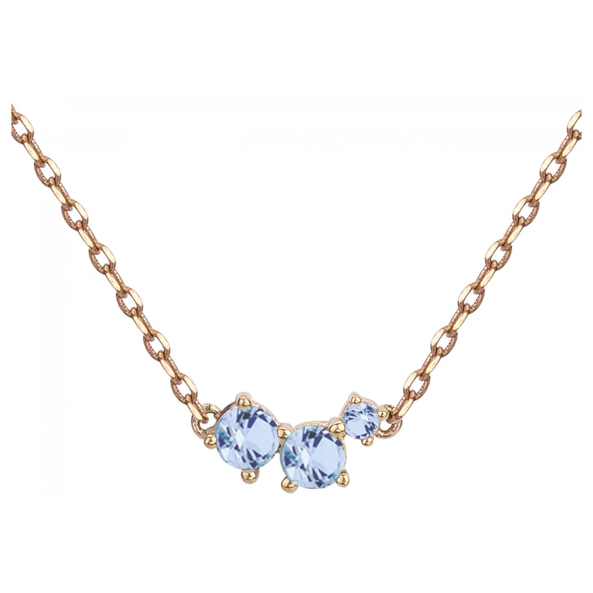Collier mono-motif en Plaqué Or avec spinelle bleu topaze