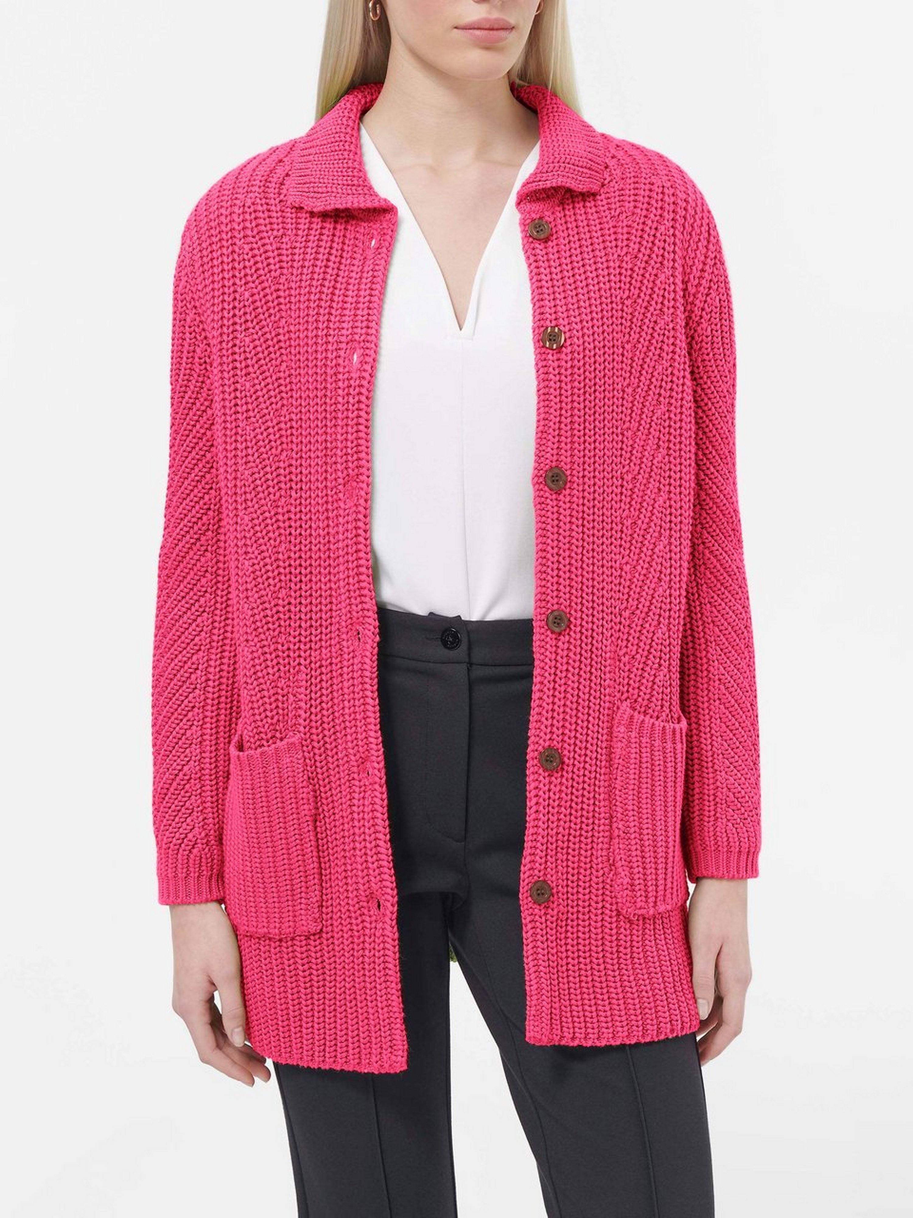 Long-Strickjacke