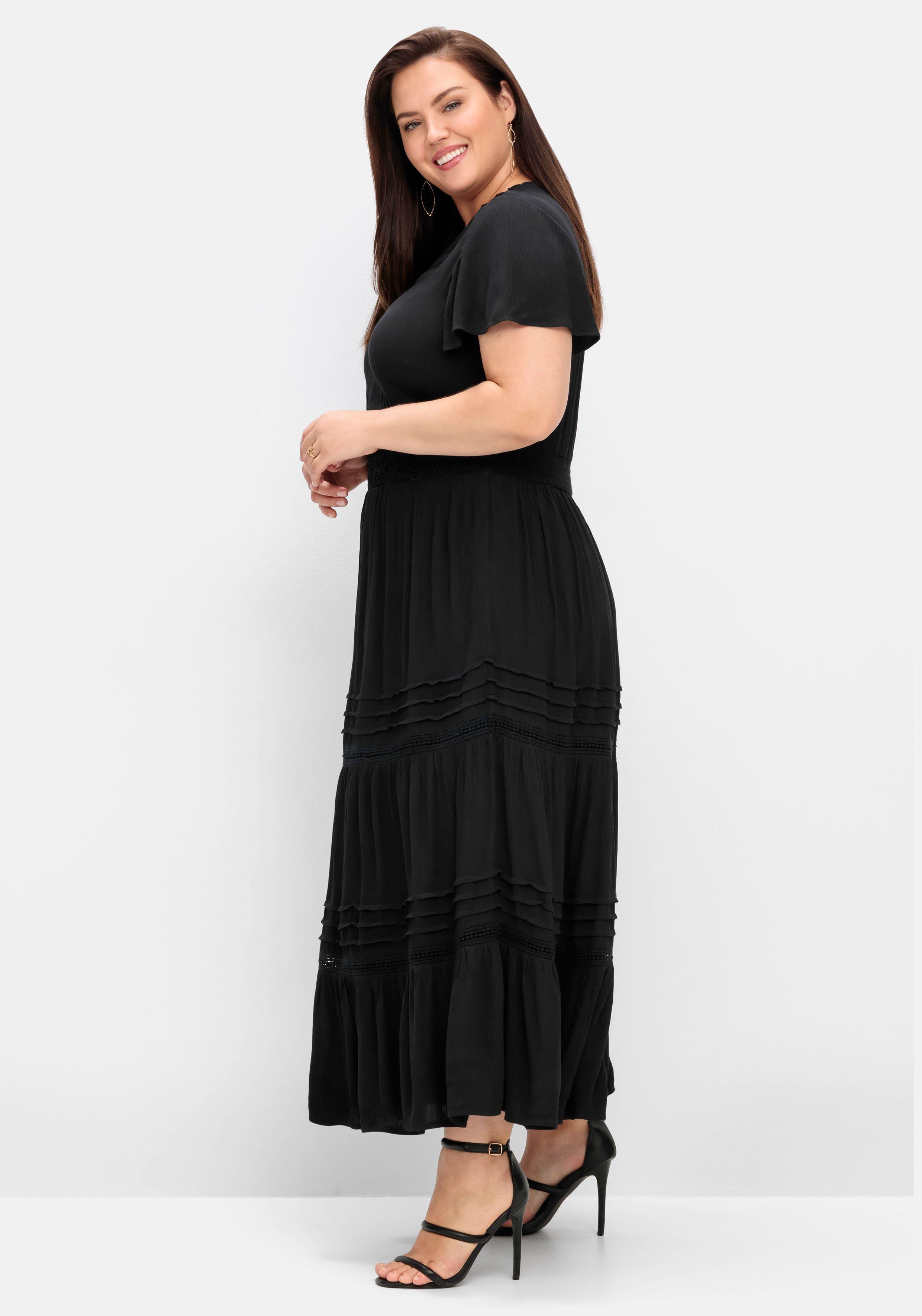 Maxikleid in Wickeloptik, mit Stufenvolant