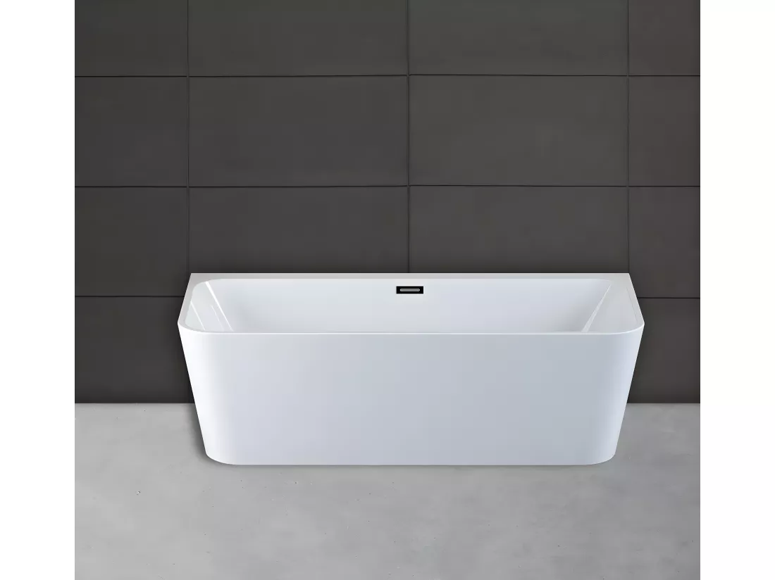 Baignoire semi-îlot murale MINT 170, L170xl81xH57cm, by SPALINA