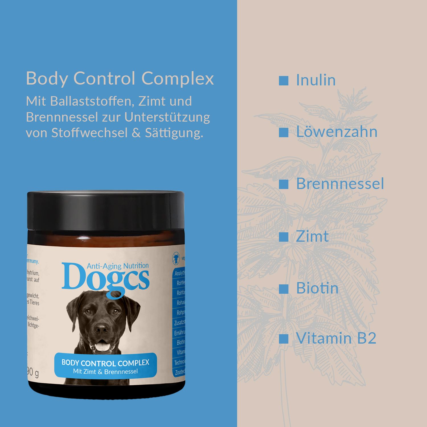 Dogcs Body Control Complex mit Zimt & Brennnessel
