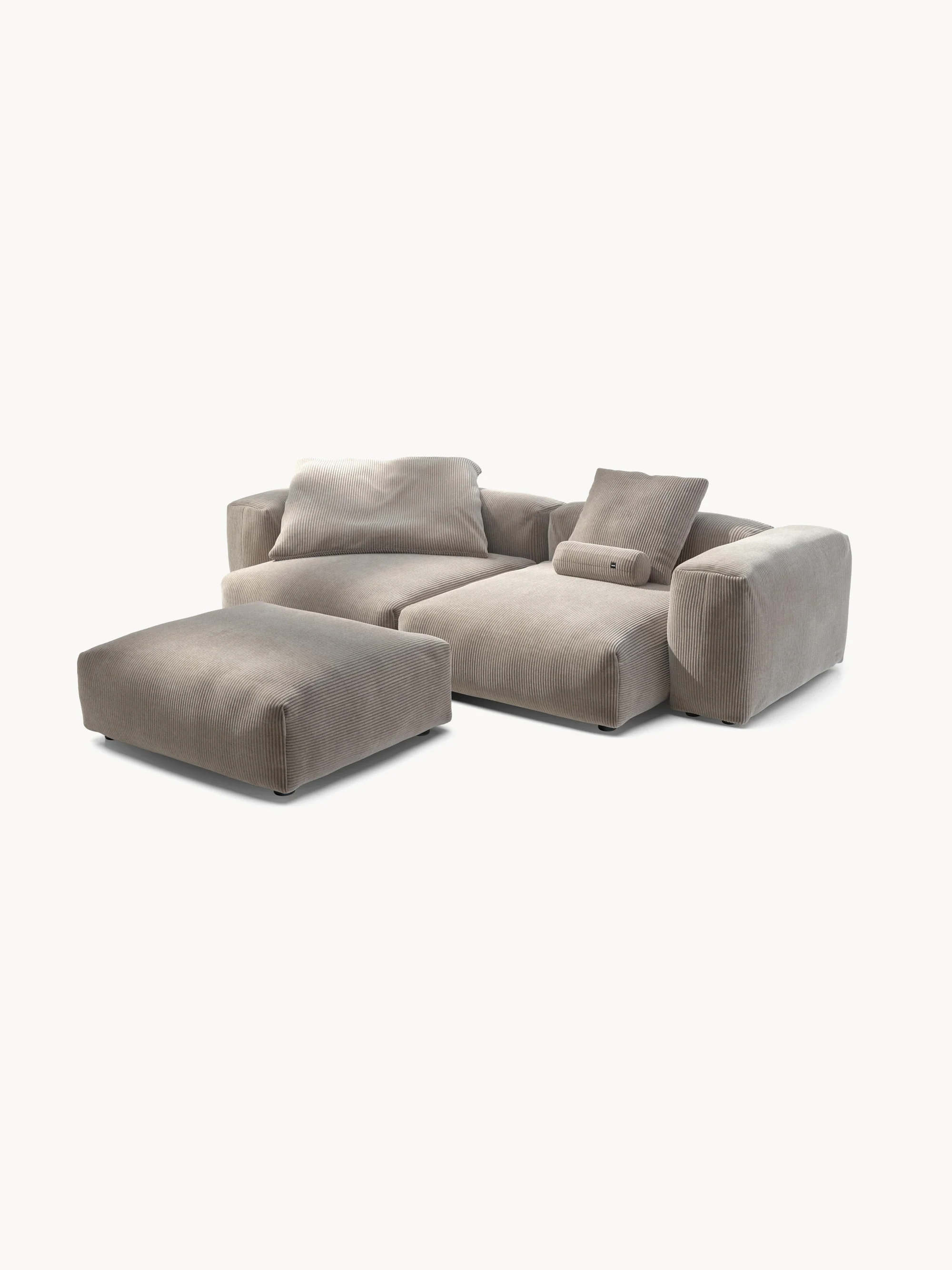 Modulaire hoekbank Vetsak (3-zits) van ribfluweel