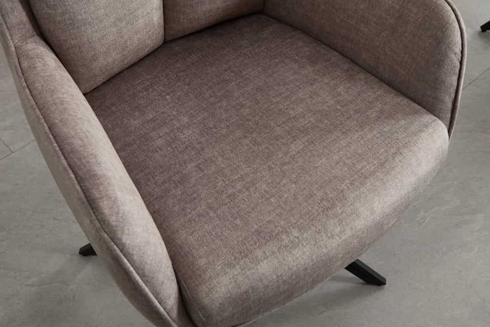 Drehbarer Stuhl PROMETHEUS taupe Vogue Velours Samt Taschenfederkern Metallgestell