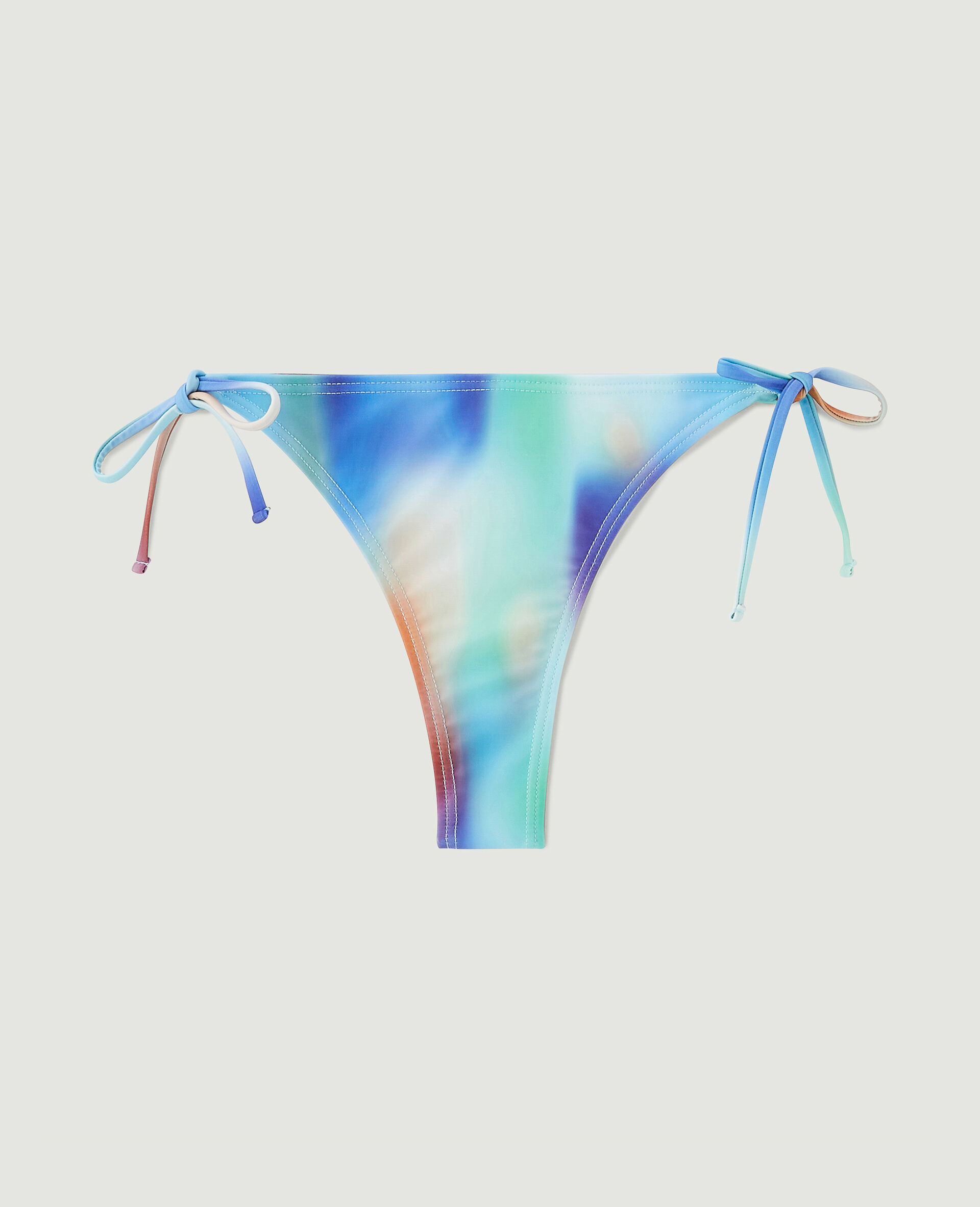 Bas de maillot tanga avec nouettes - Bleu