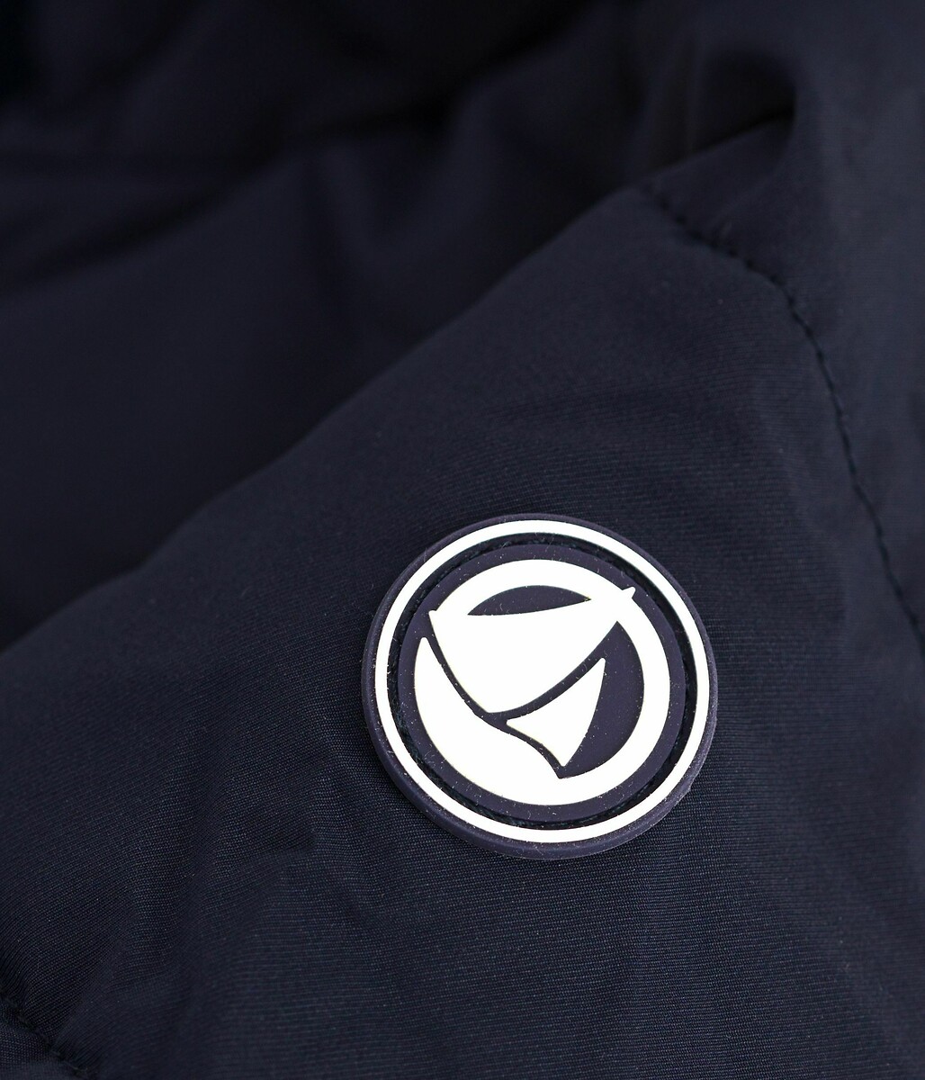 PETIT BATEAU<br>Jaqueta de inverno de plumas com capuz fixo, tamanho 6 meses a 3 anos